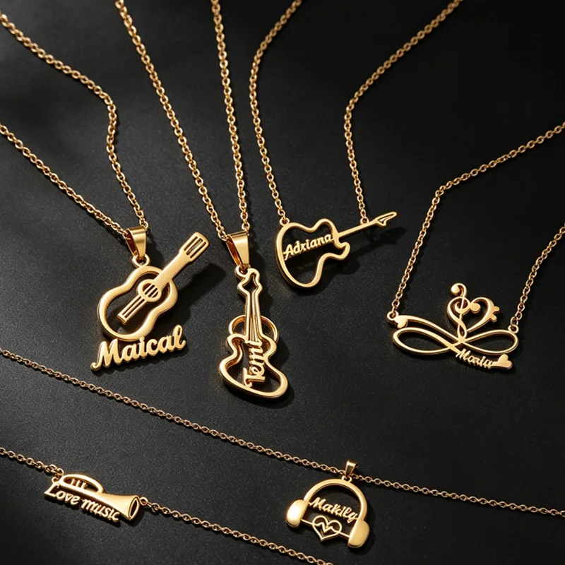 Nextvance Music Themed Custom Name Necklace Stainless Steel Personalized Guitar Musical Symbol Pendant Women Men Jewelry Gift
Nextvance Music Themed Custom Name Necklace Stainless Steel Personalized Guitar Musical Symbol Pendant Women Men Jewelry Gift
