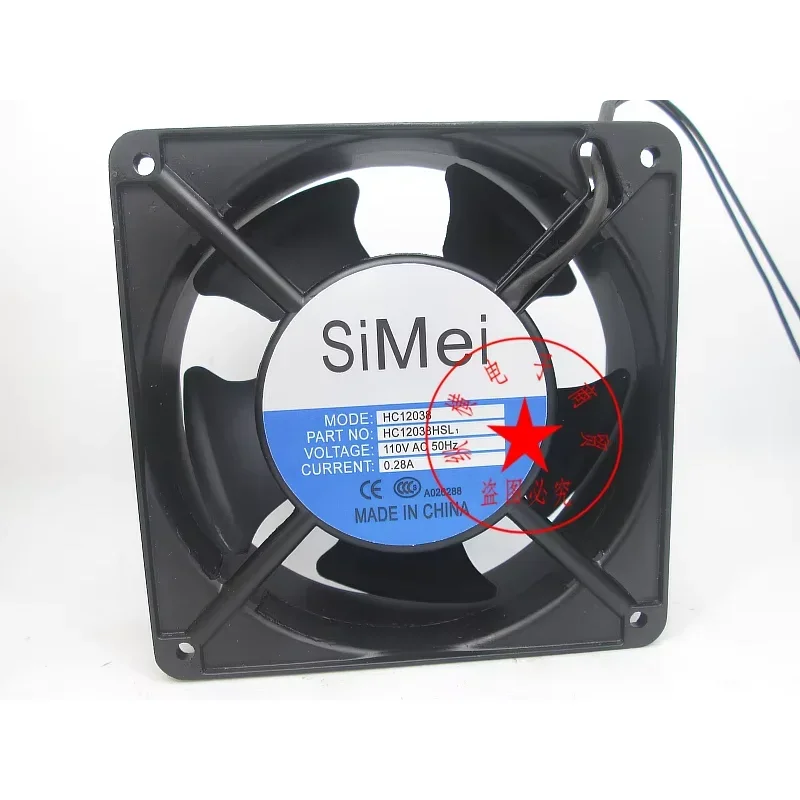 SIMEI HC12038HAL1 AC 110V 0.28A 120x120x38mm Server Cooling Fan
SIMEI HC12038HAL1 AC 110V 0.28A 120x120x38mm Server Cooling Fan