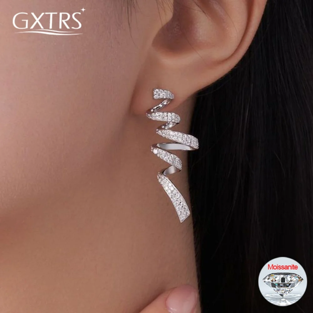 GXTRS Spiral Shaped Long Style Moissanite Stud Earring For Women S925 Silver Luxury Ear Stud Party Wedding Jewelry GRA Certified
GXTRS Spiral Shaped Long Style Moissanite Stud Earring For Women S925 Silver Luxury Ear Stud Party Wedding Jewelry GRA Certified