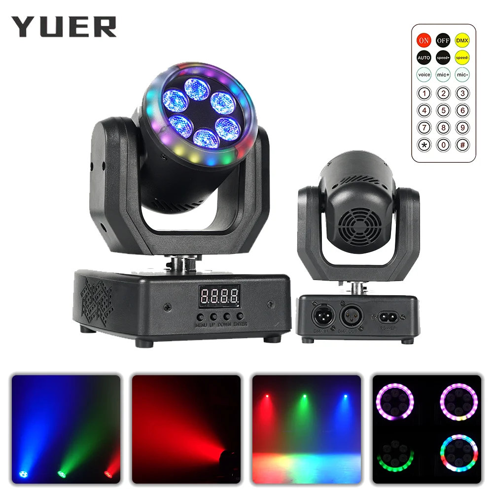 MINI LED 6x8W Wash Effect Moving Head Light With SMD RGB Ring Effect DMX remote control for Dj Home Party Wedding Stage light
MINI LED 6x8W Wash Effect Moving Head Light With SMD RGB Ring Effect DMX remote control for Dj Home Party Wedding Stage light