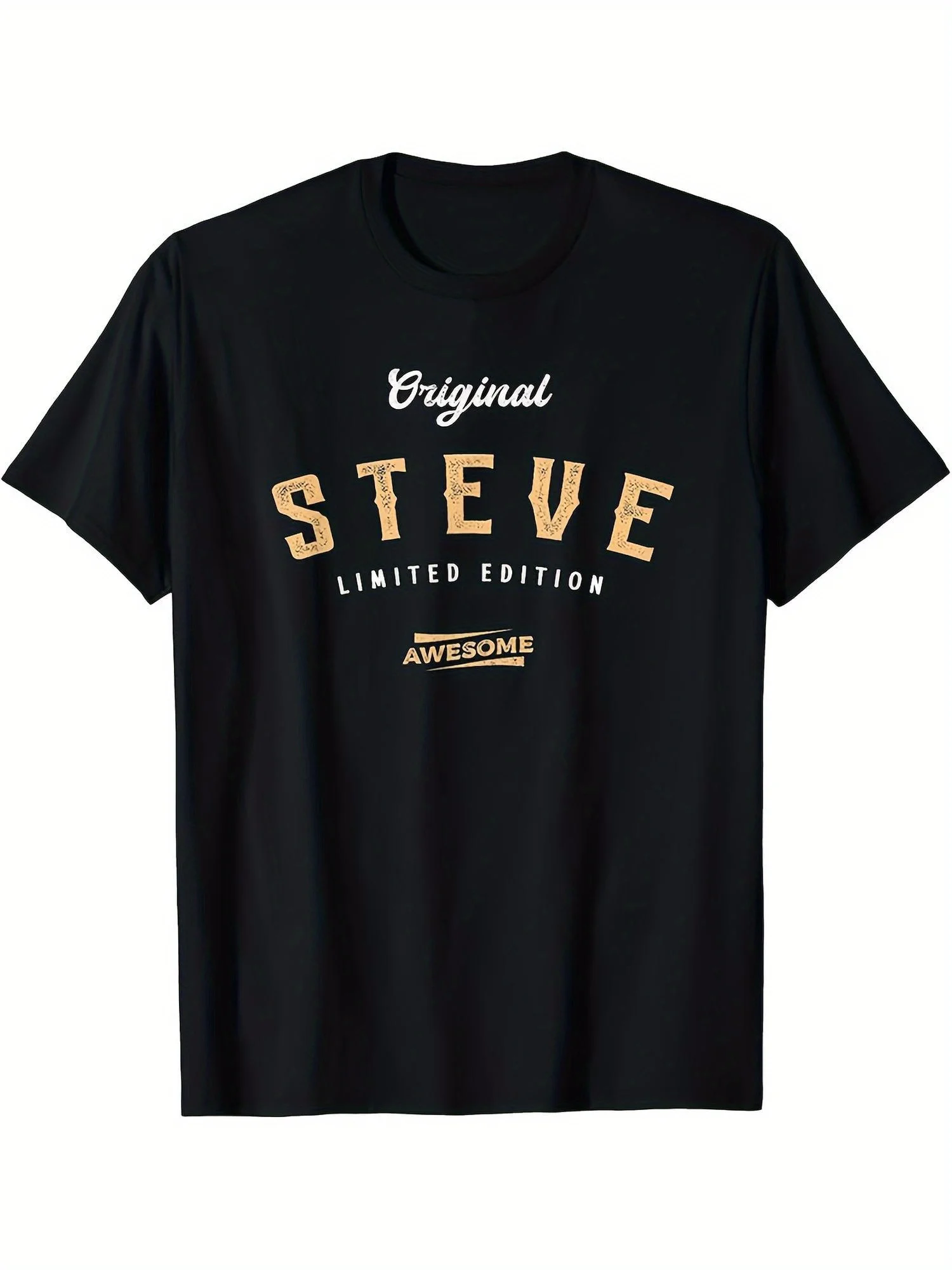 Steve Limited Edition T-Shirt - Black Relaxed Fit Casual Tee with Bold "Original Steve" Graphic Print
Steve Limited Edition T-Shirt - Black Relaxed Fit Casual Tee with Bold "Original Steve" Graphic Print