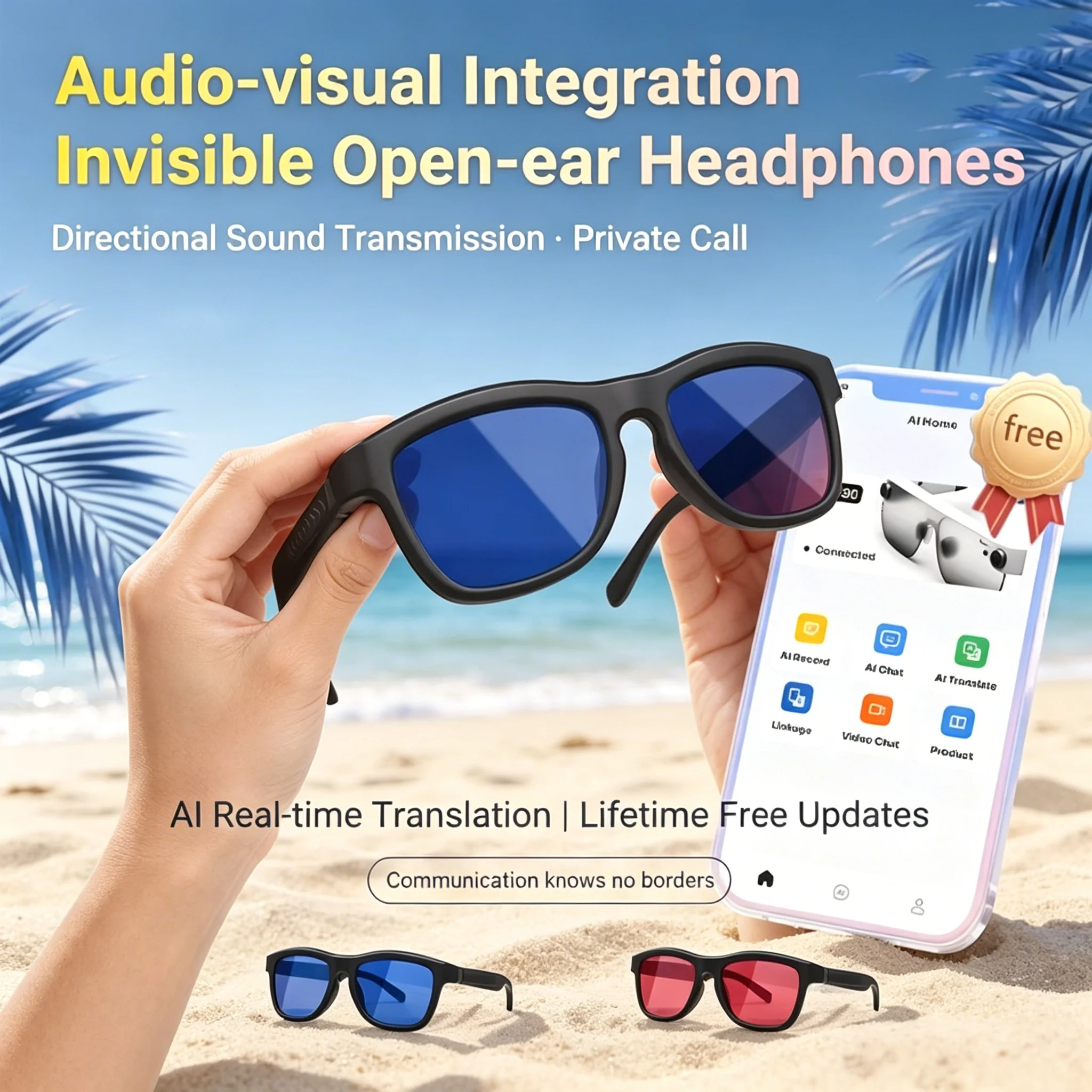 AI Intelligent Translation Smart Glasses Electrochromic Bluetooth Touch Dimming HD Calling
AI Intelligent Translation Smart Glasses Electrochromic Bluetooth Touch Dimming HD Calling