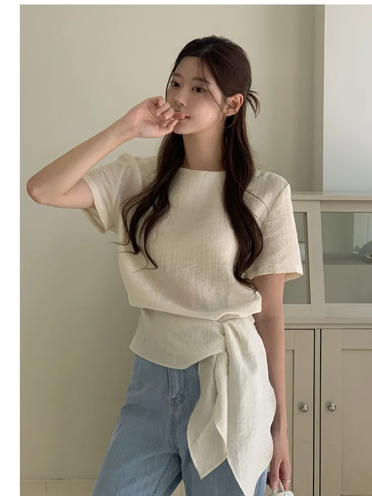 Korean Style Women's Short Sleeve Chiffon Shirt Waist Cinched Tie Dye Summer New Fashion Simple Elegant Versatile Daily Wear
Korean Style Women's Short Sleeve Chiffon Shirt Waist Cinched Tie Dye Summer New Fashion Simple Elegant Versatile Daily Wear