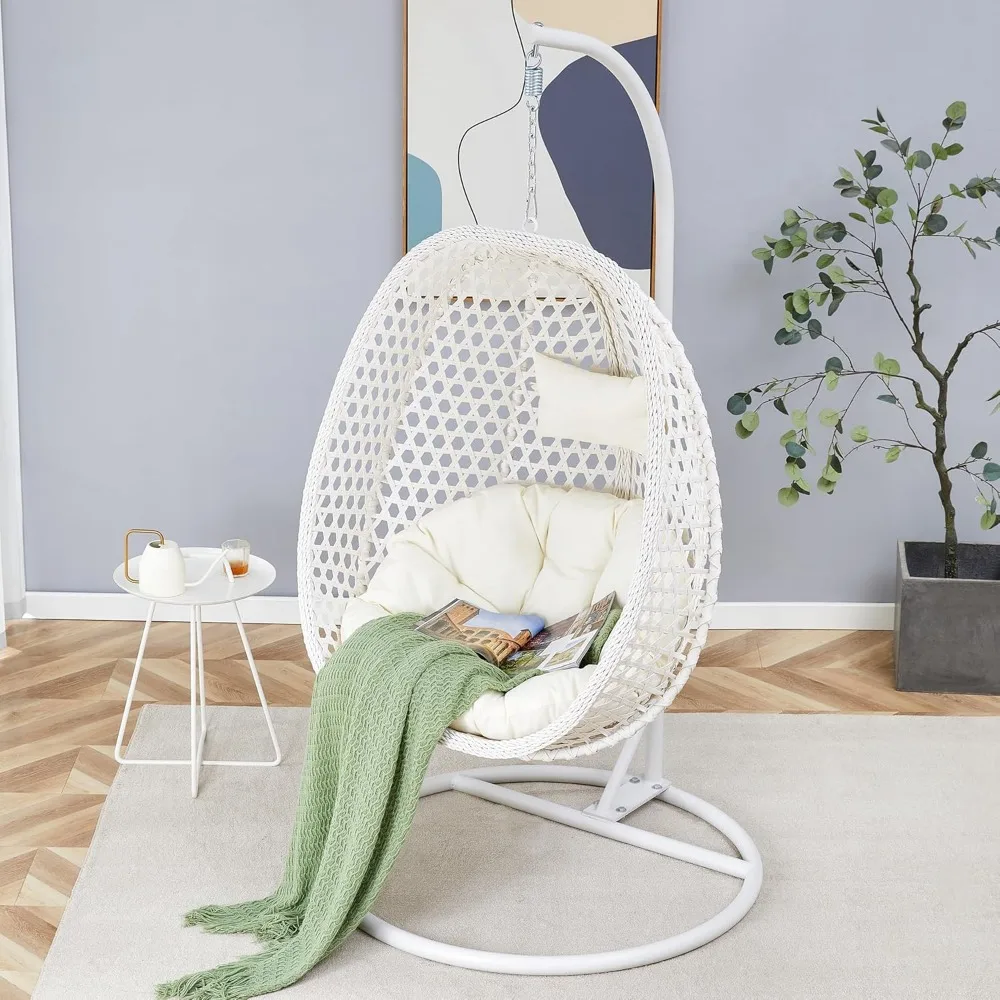 Hanging Egg Chair with Stand & Cushions, Outdoor and Indoor Hammock Rattan Swing Chair 350 lbs Capacity with Aluminum Steel Fram
Hanging Egg Chair with Stand & Cushions, Outdoor and Indoor Hammock Rattan Swing Chair 350 lbs Capacity with Aluminum Steel Fram