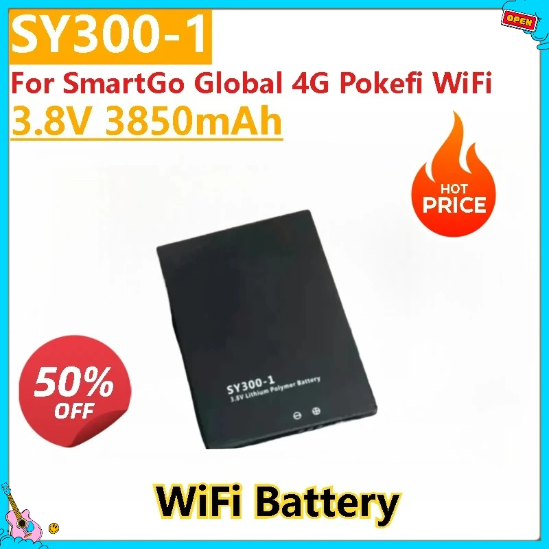 New 3.8V 3850mAh SY300-1 Replacement WiFi Battery for SmartGo Global 4G Pokefi WiFi Battery SG-PWF39 SY300-1 Li-Polymer
New 3.8V 3850mAh SY300-1 Replacement WiFi Battery for SmartGo Global 4G Pokefi WiFi Battery SG-PWF39 SY300-1 Li-Polymer