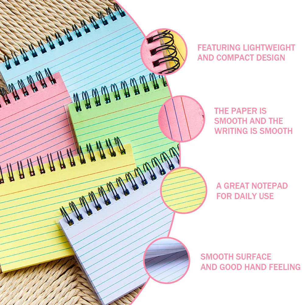 3pcs Colored Coil Notepad Small Size Writing Recording Vocabulary Daily Planning Gifts Students Portable Office Supplies Multi
3pcs Colored Coil Notepad Small Size Writing Recording Vocabulary Daily Planning Gifts Students Portable Office Supplies Multi