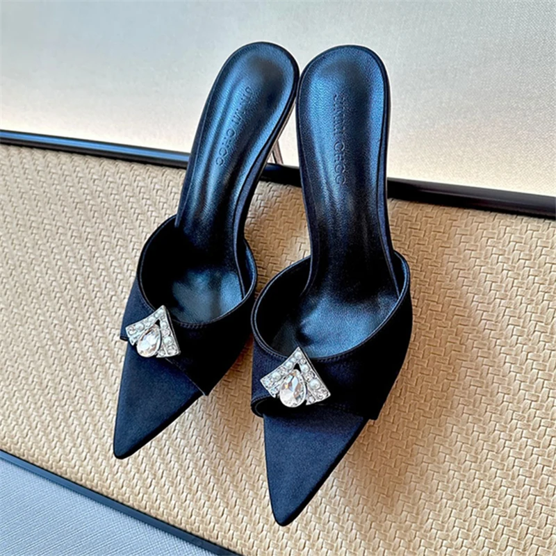Pointed Toe Women Slippers Black High Heel Shoes Ladies Summer Gladiator Sandals Sexy Slides Prom Dress Pumps Crystal Mules
Pointed Toe Women Slippers Black High Heel Shoes Ladies Summer Gladiator Sandals Sexy Slides Prom Dress Pumps Crystal Mules