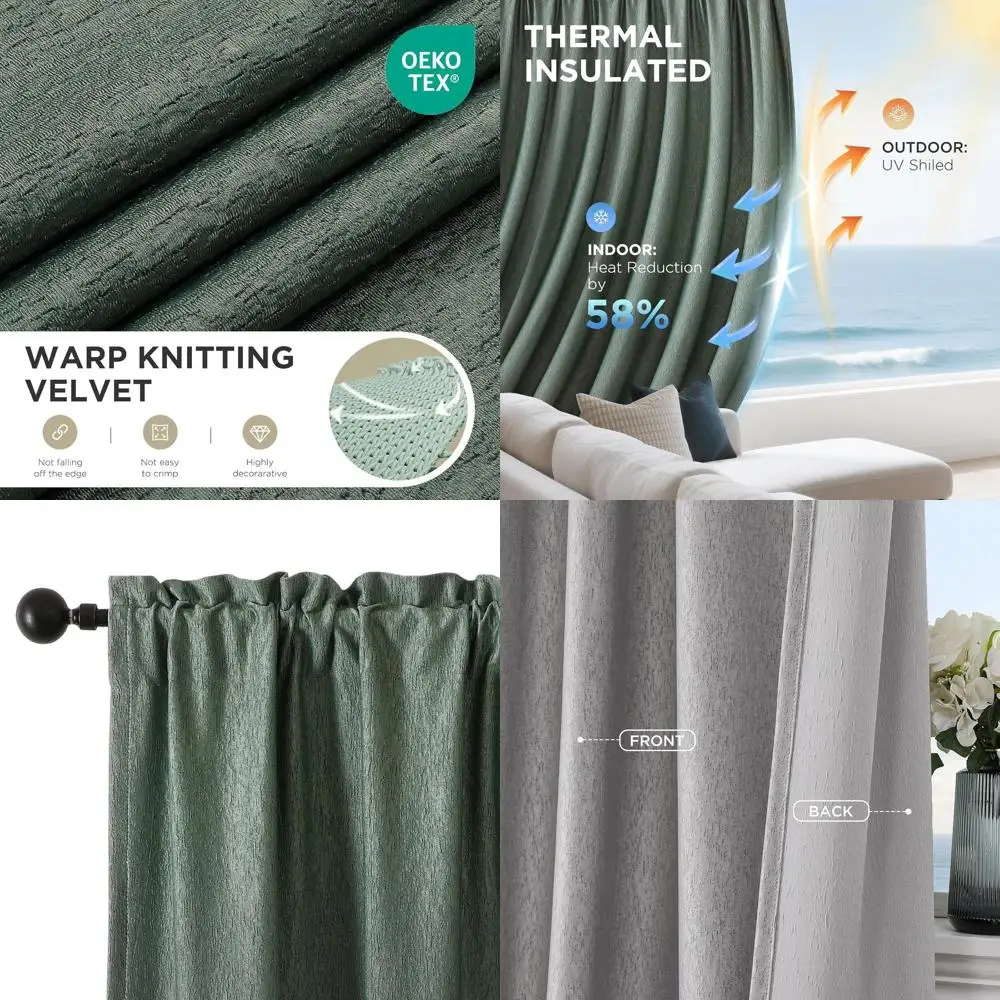 96 длинных 2-панельных зеленых вязаных термоизолированных штор для гостиной и спальни (52 Вт)
96 длинных 2-панельных зеленых вязаных термоизолированных штор для гостиной и спальни (52 Вт)