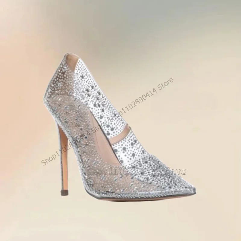 Silver Rhinestone Decor PVC Pointed Toe Pumps Slip On Women Shoes Thin High Heels Novel Fashion Party 2023 Zapatos Para Mujere
Silver Rhinestone Decor PVC Pointed Toe Pumps Slip On Women Shoes Thin High Heels Novel Fashion Party 2023 Zapatos Para Mujere
