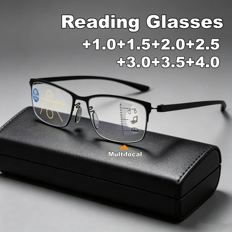 Progressive Multifocal Reading Glasses High-End Anti Blue Light Presbyopia Glasses for Near and Far Vision Business Eyewear
Progressive Multifocal Reading Glasses High-End Anti Blue Light Presbyopia Glasses for Near and Far Vision Business Eyewear