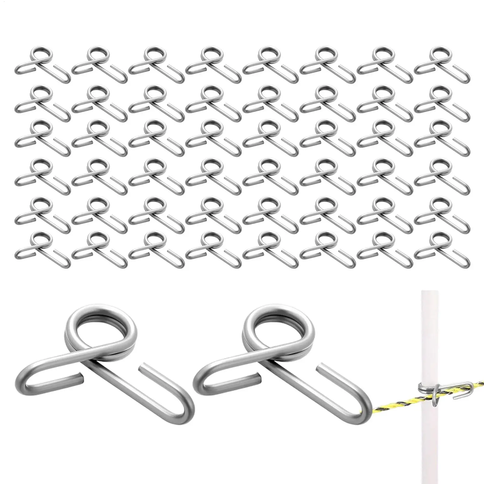 Wire Fence Clips 50 Pieces Stainless Steel Tightener Rod Post Clip For Outdoor Garden Greenhouse Cattle Livestock Enclosure
Wire Fence Clips 50 Pieces Stainless Steel Tightener Rod Post Clip For Outdoor Garden Greenhouse Cattle Livestock Enclosure