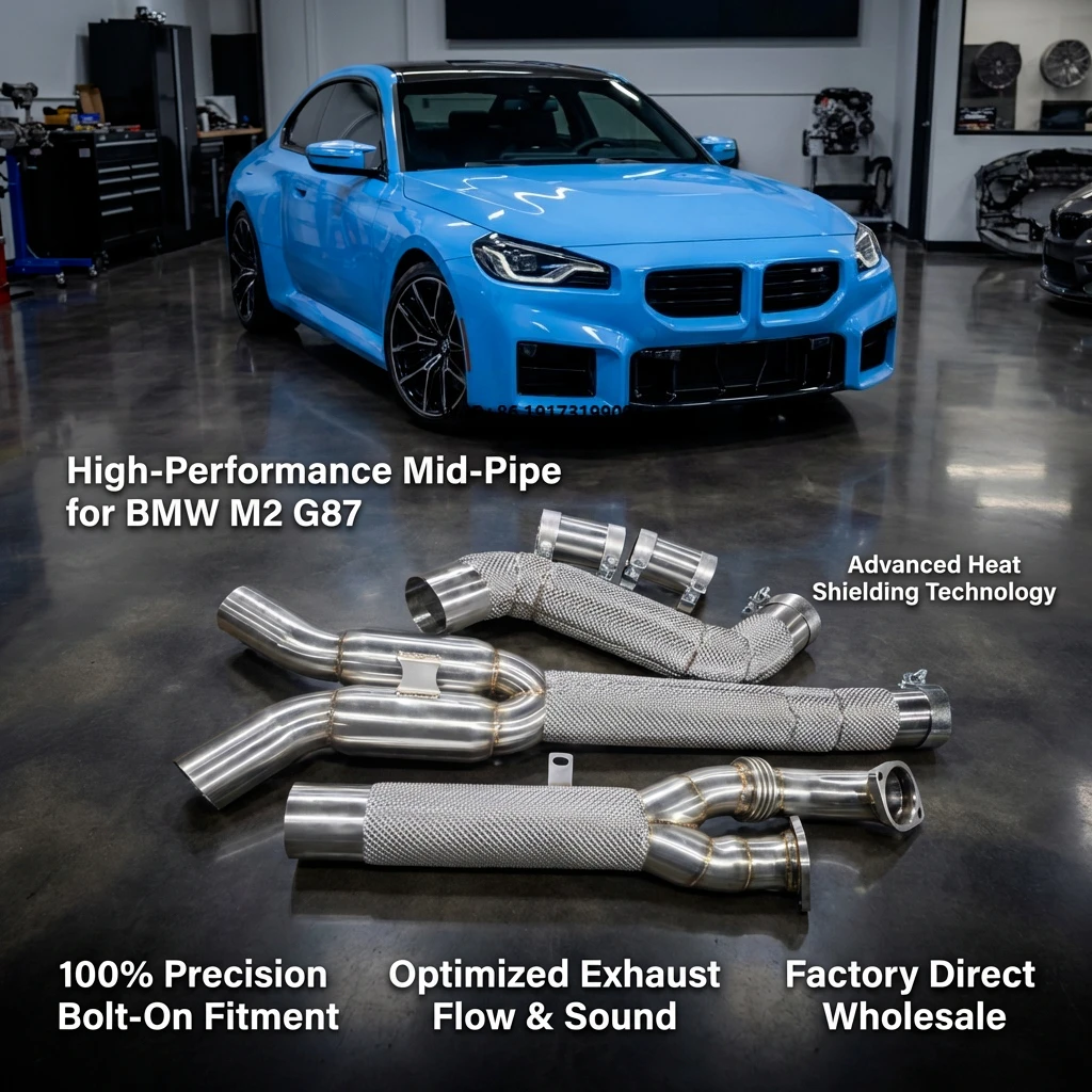 89MM Nearly 3.5 Inches Exhaust Middle Pipe For G87 M2 3.0T 2021-2023 1.5mm Mid Pipe
89MM Nearly 3.5 Inches Exhaust Middle Pipe For G87 M2 3.0T 2021-2023 1.5mm Mid Pipe