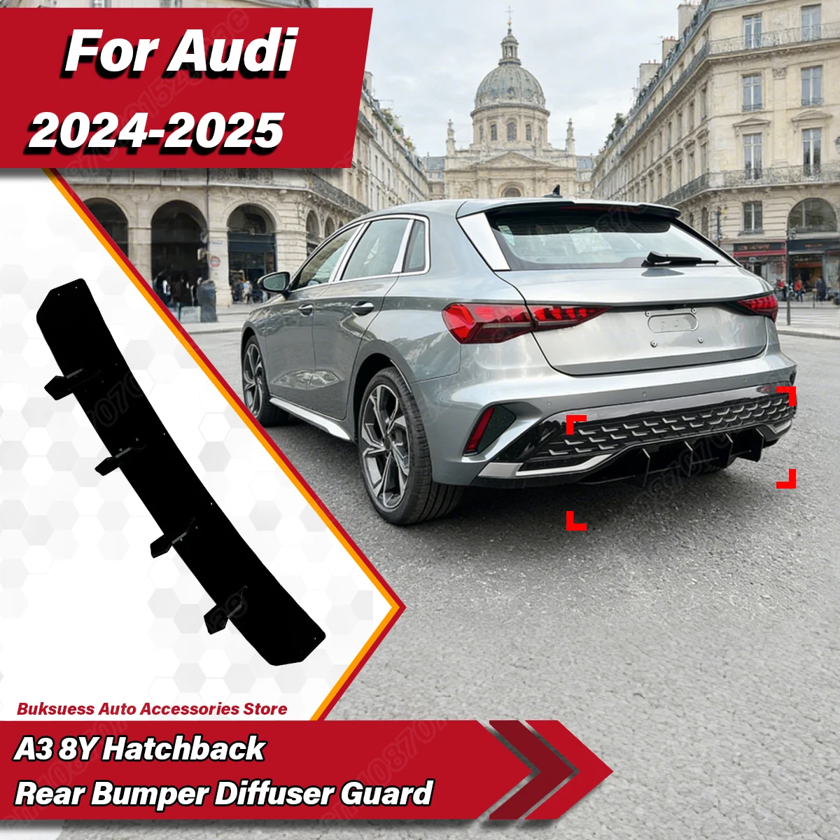 For Audi A3 8Y Hatchback 2024 2025 Auto Rear Bumper Diffuser Guard Car Rear Splitter Spoiler Body Decorate Modification Kit
For Audi A3 8Y Hatchback 2024 2025 Auto Rear Bumper Diffuser Guard Car Rear Splitter Spoiler Body Decorate Modification Kit