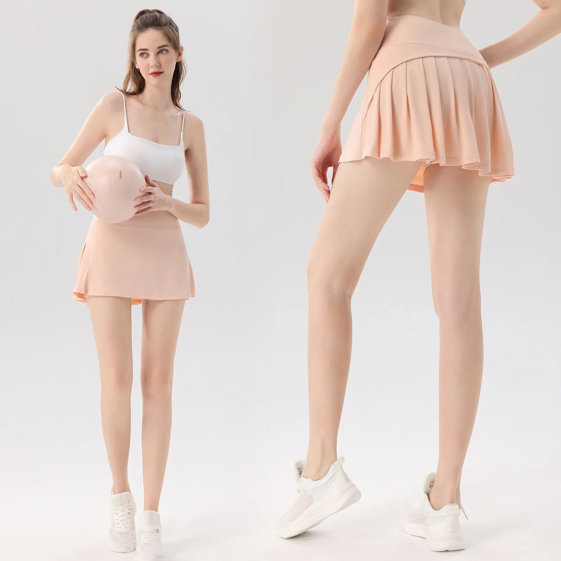 Sunscreen sports short skirt women's tennis skirt anti-light yoga quick-drying high-waisted fitness running pants
Sunscreen sports short skirt women's tennis skirt anti-light yoga quick-drying high-waisted fitness running pants