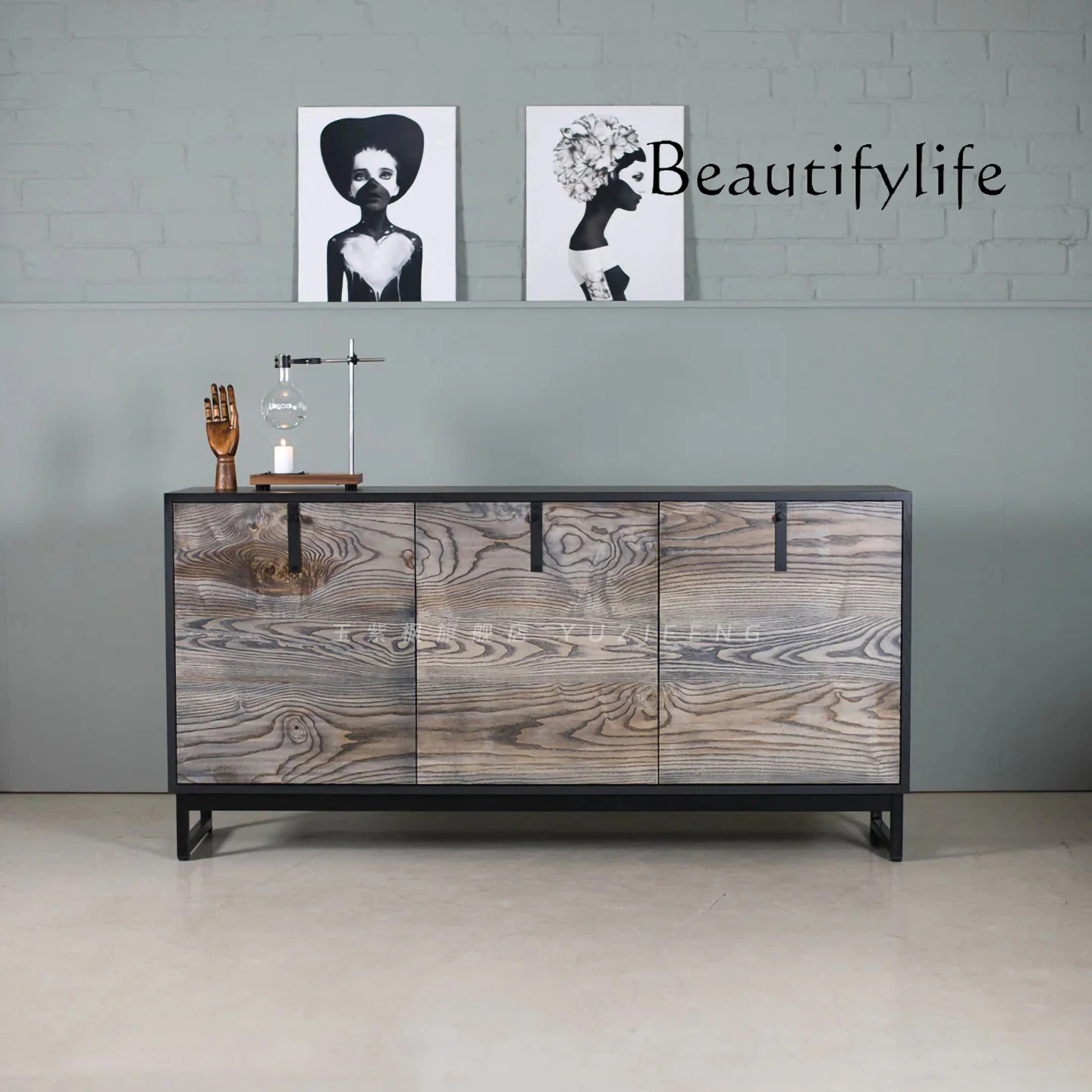 Nordic retro solid wood dining side cabinet, living room against the wall, tea locker, light luxury storage cabinet
Nordic retro solid wood dining side cabinet, living room against the wall, tea locker, light luxury storage cabinet