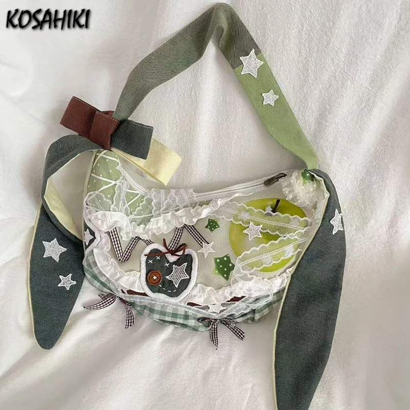 Harajuku Y2k Aesthetic Ins Underarm Bag Women Contrast Color Plaid Rabbit Ear Canvas Bag Grunge Patchwork Lace Shoulder Handbags
Harajuku Y2k Aesthetic Ins Underarm Bag Women Contrast Color Plaid Rabbit Ear Canvas Bag Grunge Patchwork Lace Shoulder Handbags