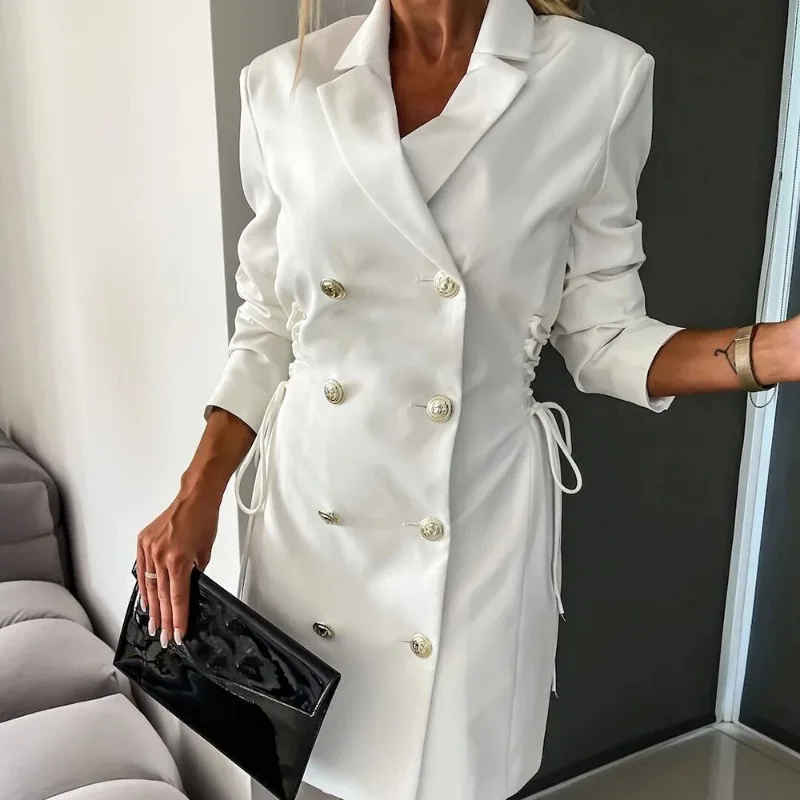 Women's Elegant Blazer Dress Double Breasted Lace Up Design Temperament Female Clothing Autumn Woman Fashion Commuting Dresses
Women's Elegant Blazer Dress Double Breasted Lace Up Design Temperament Female Clothing Autumn Woman Fashion Commuting Dresses