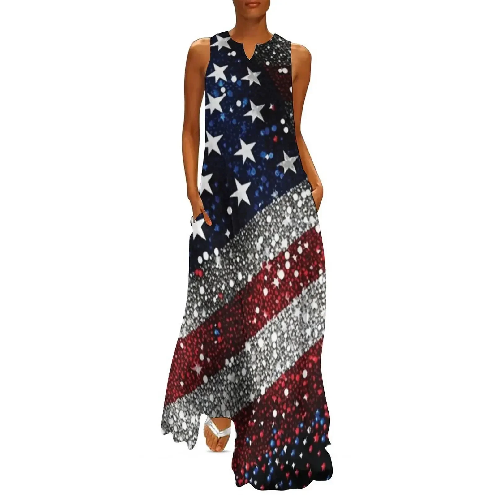 USA flag red blue faux sparkles glitters Long Dress Dress for girls women party dresses Female dress
USA flag red blue faux sparkles glitters Long Dress Dress for girls women party dresses Female dress