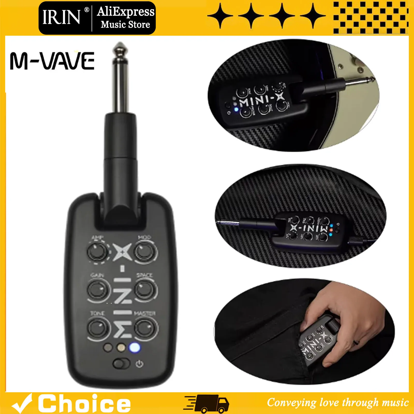 M-VAVE MINI-X Guitar Ear Amplifier Headphone Rechargeable Amplifier Guitar Bass Effects Portable Plug-In Amp Guitar Parts
M-VAVE MINI-X Guitar Ear Amplifier Headphone Rechargeable Amplifier Guitar Bass Effects Portable Plug-In Amp Guitar Parts