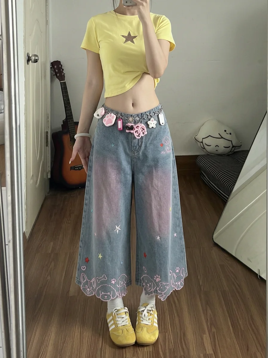 Cute Embroidery High Waist Wide Leg Jeans Women's Summer Sweet Street Loose Fit Casual High Waist Jeans Trendy Seven-Foot...
Cute Embroidery High Waist Wide Leg Jeans Women's Summer Sweet Street Loose Fit Casual High Waist Jeans Trendy Seven-Foot...