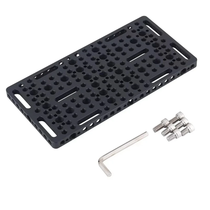 A99E-Cheese Board Camera Cage Installation Guide Rail Block,1/4 Inch 3/8 Inch Porous Connection Mounting Points