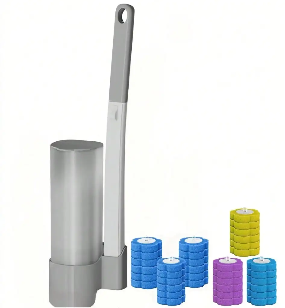 Disposable Toilet Brush With Holder, Includes 36 Replaceable Brush Heads Ocean Scent, Lemon Scent, Lavender Scent Space-Saving, Concealed Storage
Disposable Toilet Brush With Holder, Includes 36 Replaceable Brush Heads Ocean Scent, Lemon Scent, Lavender Scent Space-Saving, Concealed Storage