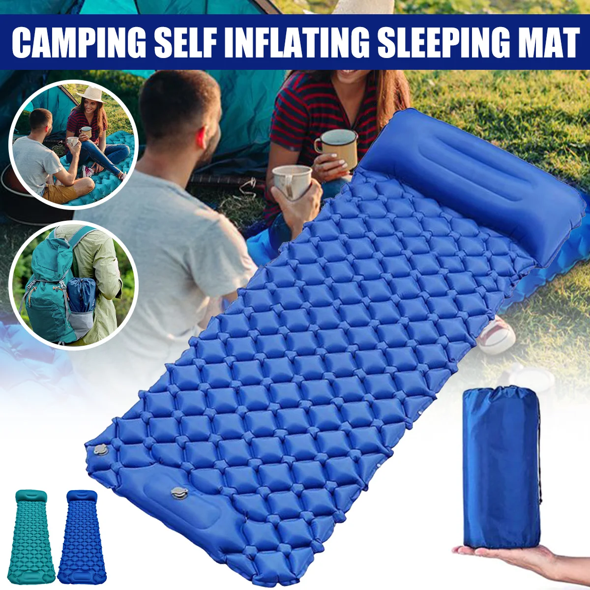 Outdoor Sleeping Pad Camping Inflatable Mattress with Pillows Folding Bed Mat Air Cushion for Camping Travel Hiking Trekking
Outdoor Sleeping Pad Camping Inflatable Mattress with Pillows Folding Bed Mat Air Cushion for Camping Travel Hiking Trekking