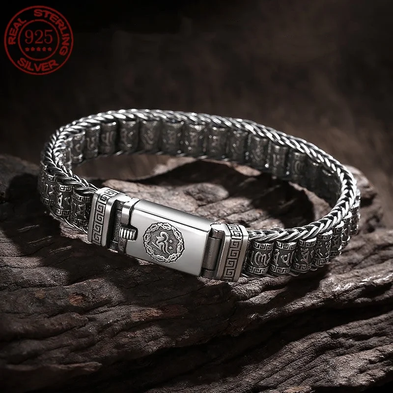 New 925 sterling silver Retro Men Bracelet Creative Personality Pattern Chain Versatile Temperament Jewelry Accessories
New 925 sterling silver Retro Men Bracelet Creative Personality Pattern Chain Versatile Temperament Jewelry Accessories