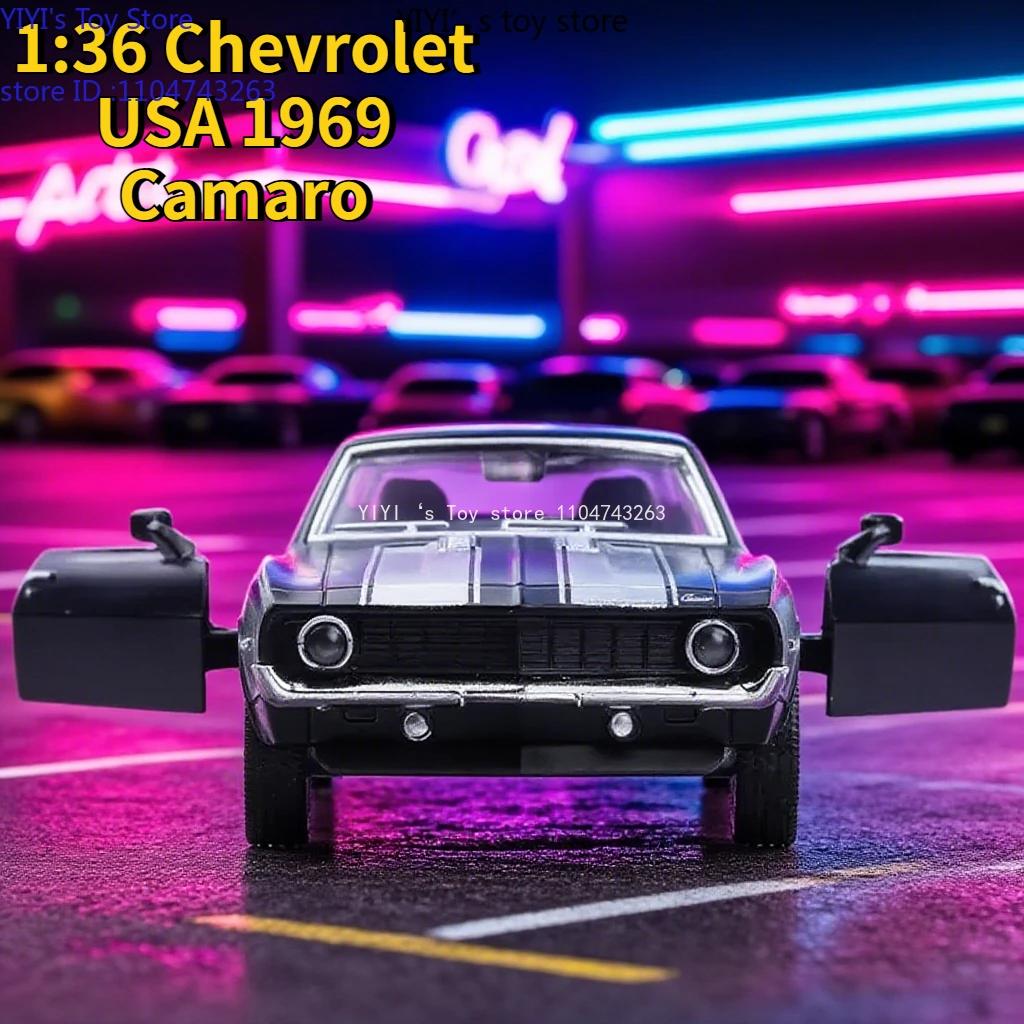 1:36 Chevrolet USA 1969 Camaro SS Vintage Matte Black Diecast Metal Car Model Toy For Collection Gift Kids
1:36 Chevrolet USA 1969 Camaro SS Vintage Matte Black Diecast Metal Car Model Toy For Collection Gift Kids