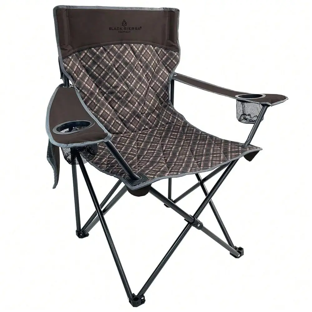Sierra Oversized Camping Folding Chair, Heavy Duty Outdoor Seat Supports 300 Lbs With Steel Frame, Collapsible Quilted Padded P
Sierra Oversized Camping Folding Chair, Heavy Duty Outdoor Seat Supports 300 Lbs With Steel Frame, Collapsible Quilted Padded P