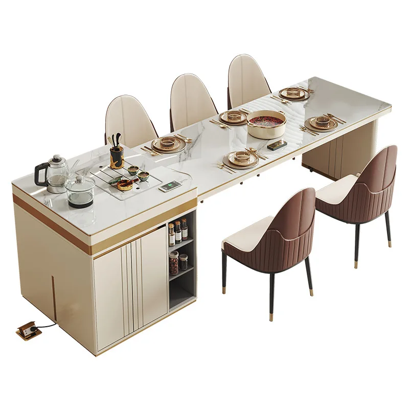 Кухонный обеденный стол, современный островный домашний многофункциональный барный стол, выдвижной интегрированный обеденный стол, легкая роскошная каменная плита
Кухонный обеденный стол, современный островный домашний многофункциональный барный стол, выдвижной интегрированный обеденный стол, легкая роскошная каменная плита