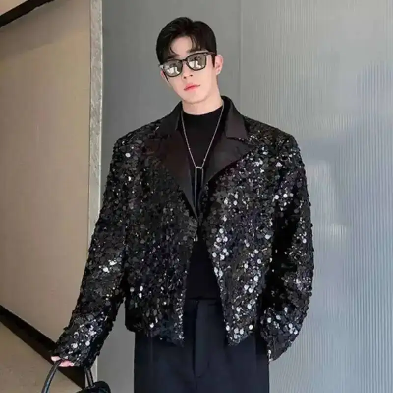 Personalized Men's Blazers Tailored Collar Sequins Stage Design Korean Version Solid Color Loose Male Suit Jackets 9CB0UZ
Personalized Men's Blazers Tailored Collar Sequins Stage Design Korean Version Solid Color Loose Male Suit Jackets 9CB0UZ