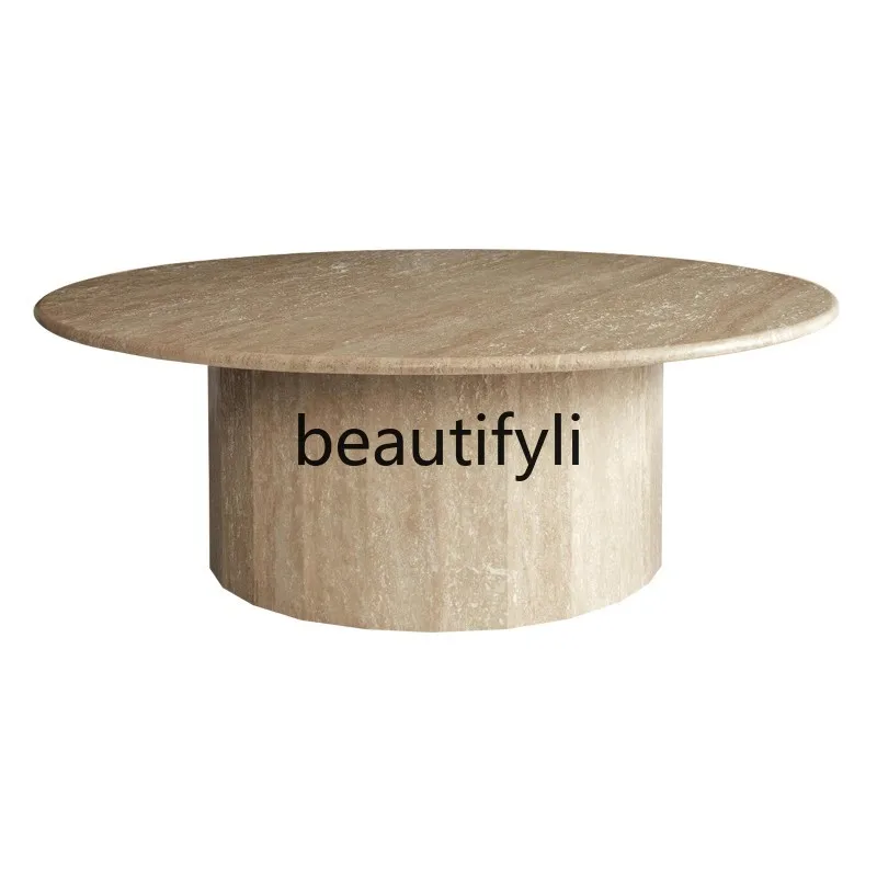 Light luxury wabi-sabi wind natural travertine round coffee table designer living room home creative coffee table
Light luxury wabi-sabi wind natural travertine round coffee table designer living room home creative coffee table