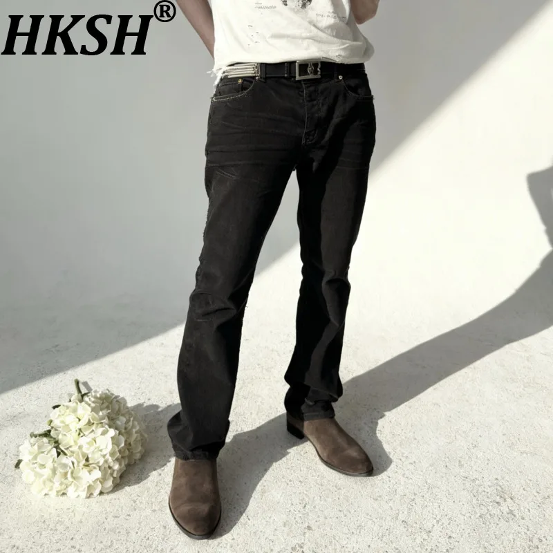 HKSH Spring Autumn New Men Tide Dark Flared Jeans Slim-Fit Skinny Washed Distressed Denim Pants Vintage Chic Ins Stylish HK24847
HKSH Spring Autumn New Men Tide Dark Flared Jeans Slim-Fit Skinny Washed Distressed Denim Pants Vintage Chic Ins Stylish HK24847
