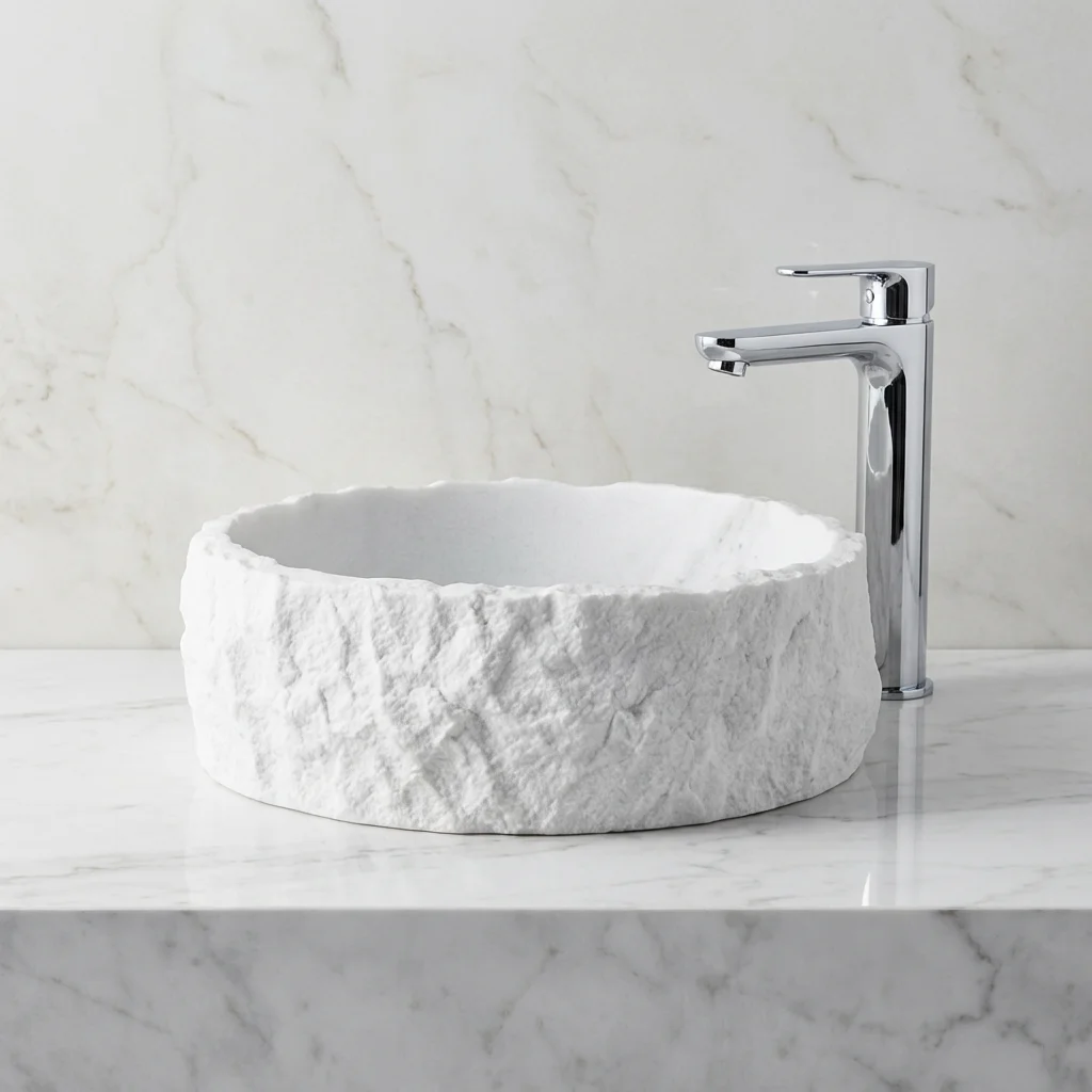 #P Modern Handcrafted White Marble Above Counter Rough Edge Hand Wash Basins Sinks Stone Split Face Washbasin Vessel Sink
#P Modern Handcrafted White Marble Above Counter Rough Edge Hand Wash Basins Sinks Stone Split Face Washbasin Vessel Sink