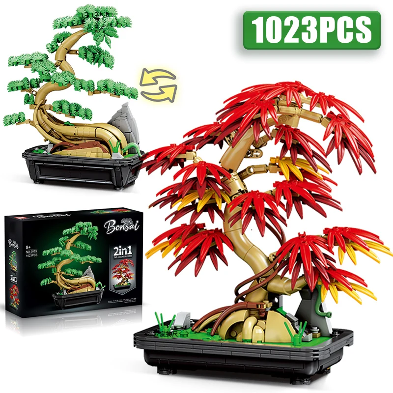 Creative 1023Pcs Guest-Greeting Pine Bonsai 2IN1 Maple Leaf Building Blocks Home Decoration Welcoming Pine MOC Bricks Toys Gift
Creative 1023Pcs Guest-Greeting Pine Bonsai 2IN1 Maple Leaf Building Blocks Home Decoration Welcoming Pine MOC Bricks Toys Gift