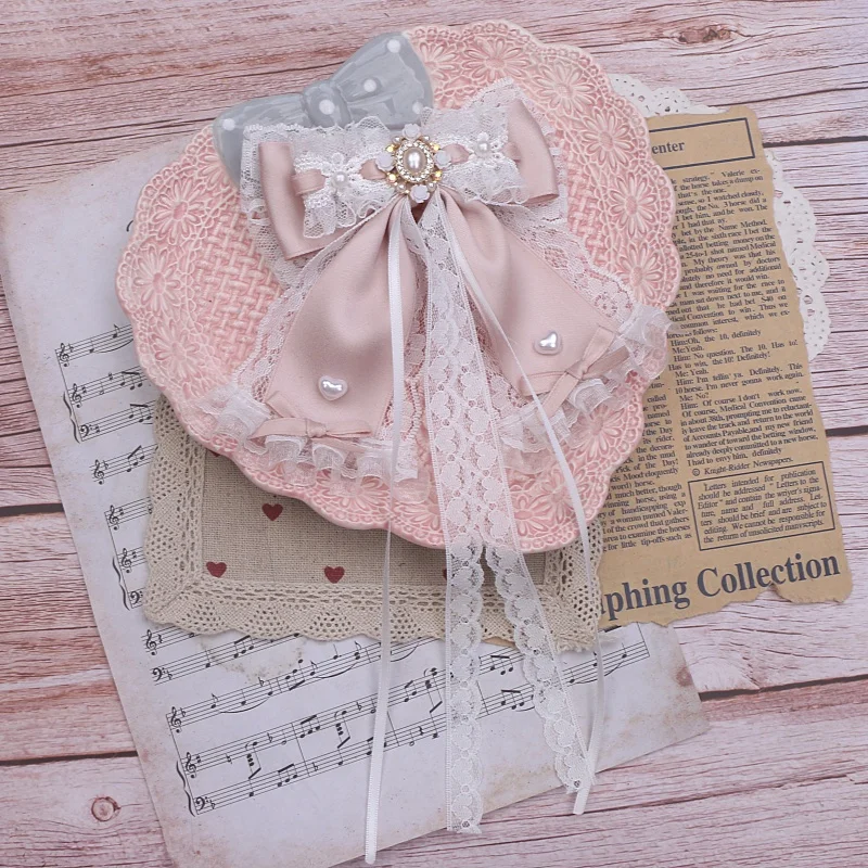 Handmade Romantic Women's Lace Bow Accessories for Hair Tassel Rhinestone Hairpin for Girl Harajuku Lolita Hair Clips
Handmade Romantic Women's Lace Bow Accessories for Hair Tassel Rhinestone Hairpin for Girl Harajuku Lolita Hair Clips