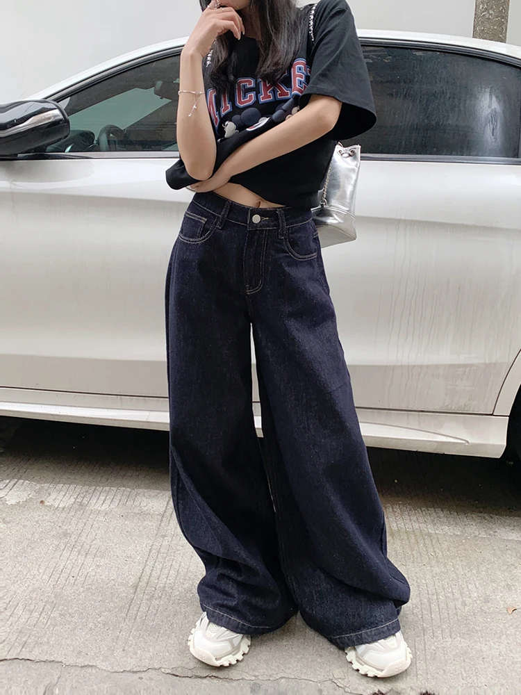 High Waist Wide Leg Loose Casual Denim Jeans Women's plus Size Straight Leg Slimming Draping Floor-Length Trousers
High Waist Wide Leg Loose Casual Denim Jeans Women's plus Size Straight Leg Slimming Draping Floor-Length Trousers