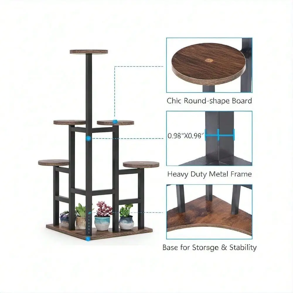 Rustic Plant Stand, Corner Shelf For Living Room, Balcony, Garden Sturdy Easy Assembly
Rustic Plant Stand, Corner Shelf For Living Room, Balcony, Garden Sturdy Easy Assembly