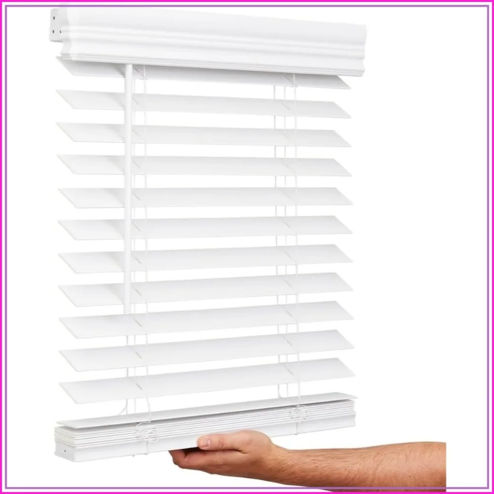 Cordless 2" Faux Wood Blind, 34"x60", Bright White, Indoor Window Blinds & Shades
Cordless 2" Faux Wood Blind, 34"x60", Bright White, Indoor Window Blinds & Shades