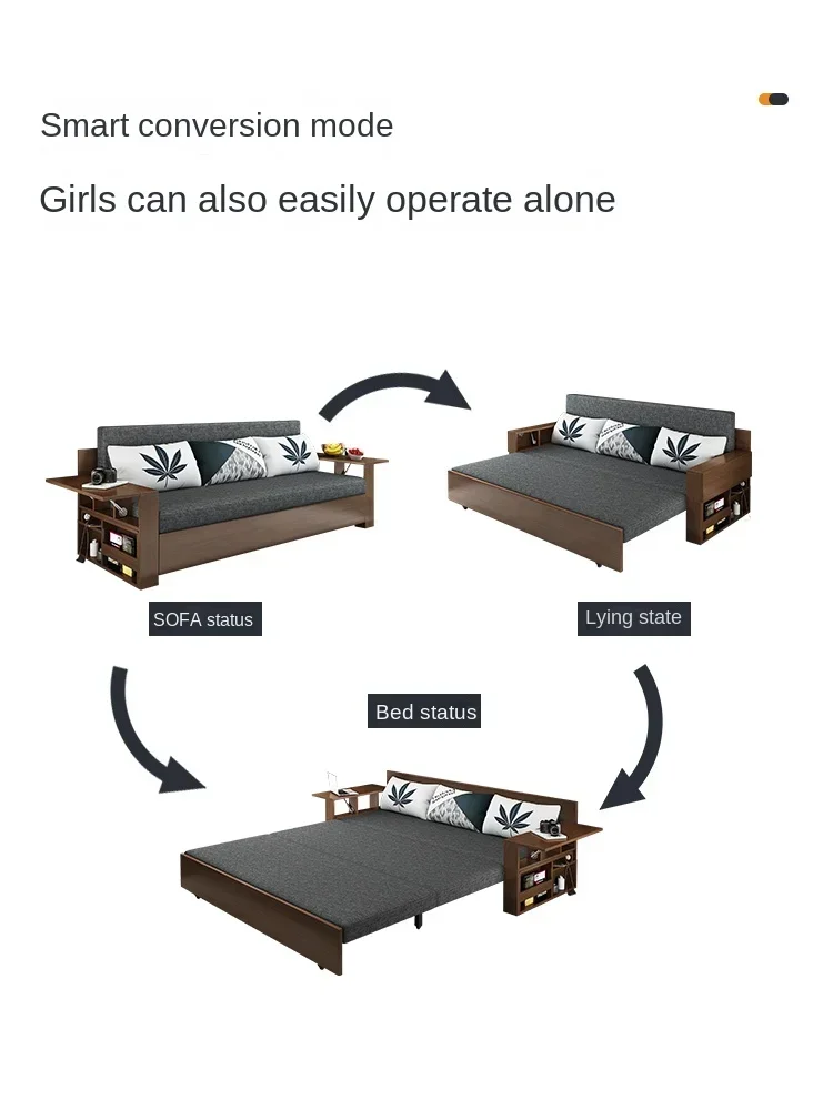 Solid Wood Sofa Bed Small Apartment Multi-Functional Living Room Push-Pull Foldable Internet Celebrity Double Sofa Bed Dual-Use
Solid Wood Sofa Bed Small Apartment Multi-Functional Living Room Push-Pull Foldable Internet Celebrity Double Sofa Bed Dual-Use