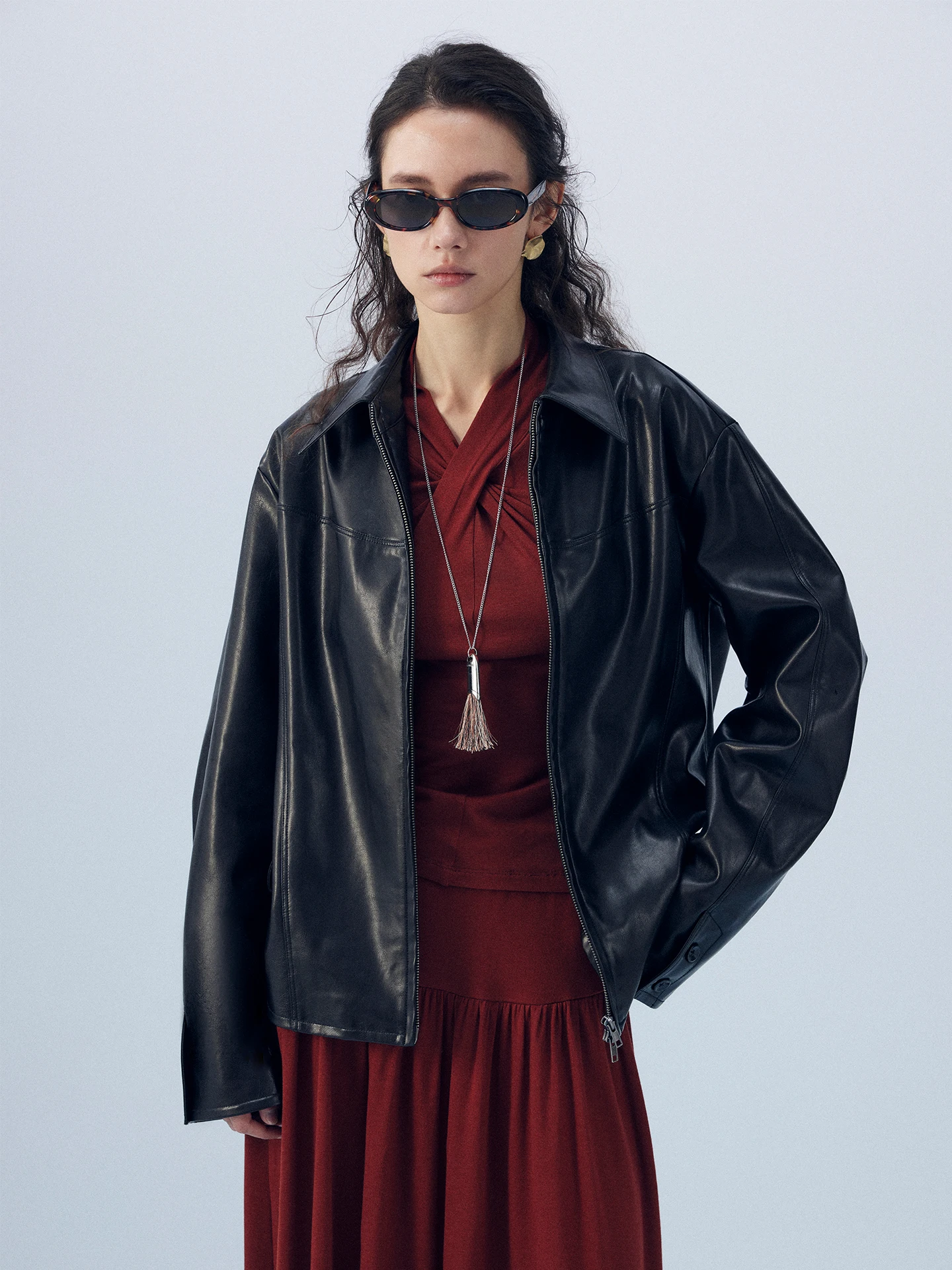 Moofeel Retro Low Waist Jaet Early Spring High Gloss Bla Leather Coat Women's Faion Straight Cut Long Sve Zipper Clo...
Moofeel Retro Low Waist Jaet Early Spring High Gloss Bla Leather Coat Women's Faion Straight Cut Long Sve Zipper Clo...