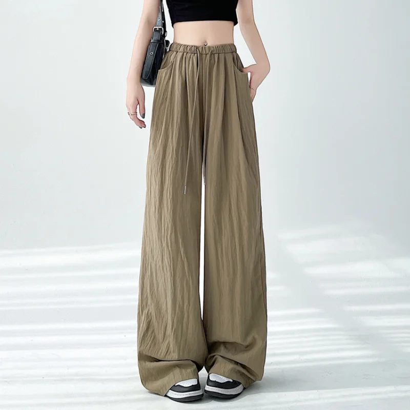 Solid Color Casual Cotton Linen Wide Leg Pants Women Summer Fashion Draped High Waist Trousers Female Loose Straight Pants
Solid Color Casual Cotton Linen Wide Leg Pants Women Summer Fashion Draped High Waist Trousers Female Loose Straight Pants