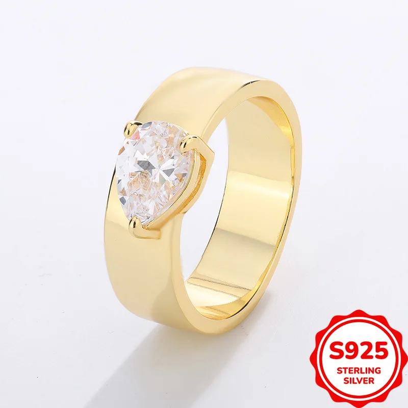 Classic, Fashionable and Versatile Authentic S925 Silver Water Drop Zircon Yellow Ladies Ring Simple Commuting
Classic, Fashionable and Versatile Authentic S925 Silver Water Drop Zircon Yellow Ladies Ring Simple Commuting