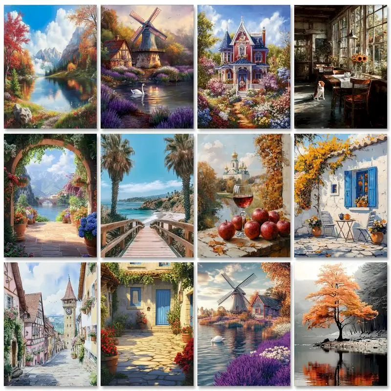 GATYZTORY Coloring By Number Landscape Kits Acrylic Paint Handpainted Picture Drawing On Canvas For Adults DIY Frame Home Decor 
GATYZTORY Coloring By Number Landscape Kits Acrylic Paint Handpainted Picture Drawing On Canvas For Adults DIY Frame Home Decor