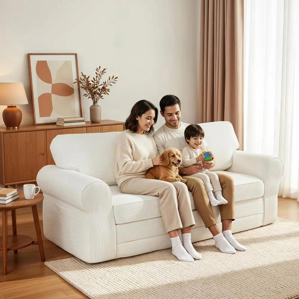 83 Inch Corduroy Loveseat Sofa with Bonell Springs, Wide Rounded Armrests, and Skin-Friendly Fabric
83 Inch Corduroy Loveseat Sofa with Bonell Springs, Wide Rounded Armrests, and Skin-Friendly Fabric