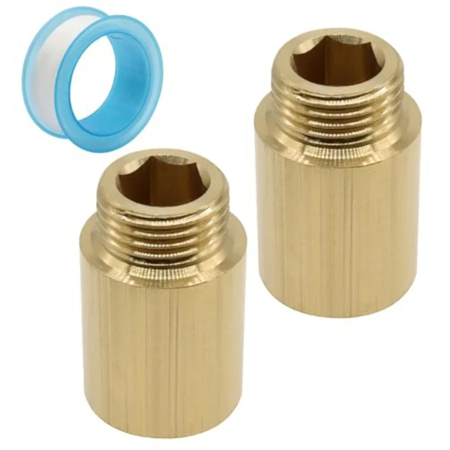 Murtenze 2 Pack Shower Head Extension Arm, Brass G1/2 Male to Female Thread Pipe Fitting Copper Coupler, Length Pipe Fitting Sh
Murtenze 2 Pack Shower Head Extension Arm, Brass G1/2 Male to Female Thread Pipe Fitting Copper Coupler, Length Pipe Fitting Sh