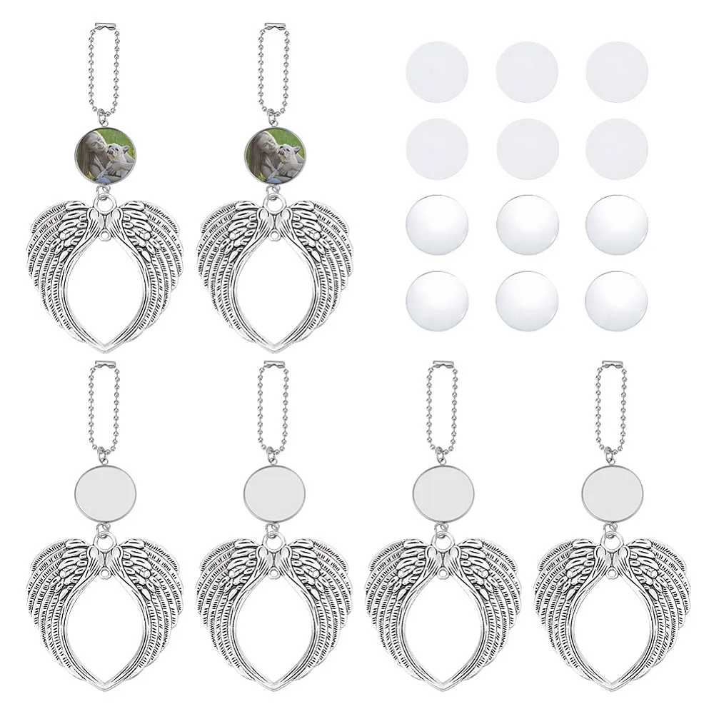 DIY Thermal Transfer Alloy Wing Pendant Decoration Making Kits with 304 Stainless Steel Tray Glass Cabochons Aluminium Sheet
DIY Thermal Transfer Alloy Wing Pendant Decoration Making Kits with 304 Stainless Steel Tray Glass Cabochons Aluminium Sheet