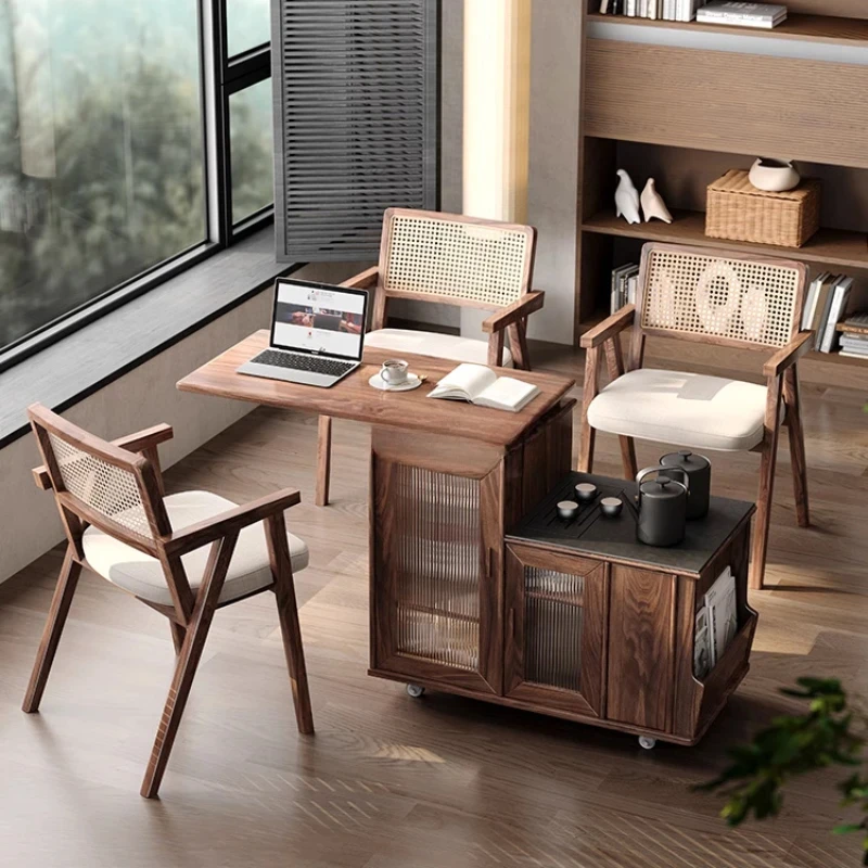 Mobile Solid Wood Tea Cart Household Black Walnut Color Rotating Tea Cabinet Stone Plate Tea Table
Mobile Solid Wood Tea Cart Household Black Walnut Color Rotating Tea Cabinet Stone Plate Tea Table