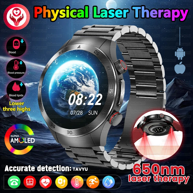 2026 New 650nm Laser Therapy Health Smart Watch Men ECG Blood Pressure Lipid Uric Acid Bluetooth Call Health Smart Bracelet Men
2026 New 650nm Laser Therapy Health Smart Watch Men ECG Blood Pressure Lipid Uric Acid Bluetooth Call Health Smart Bracelet Men